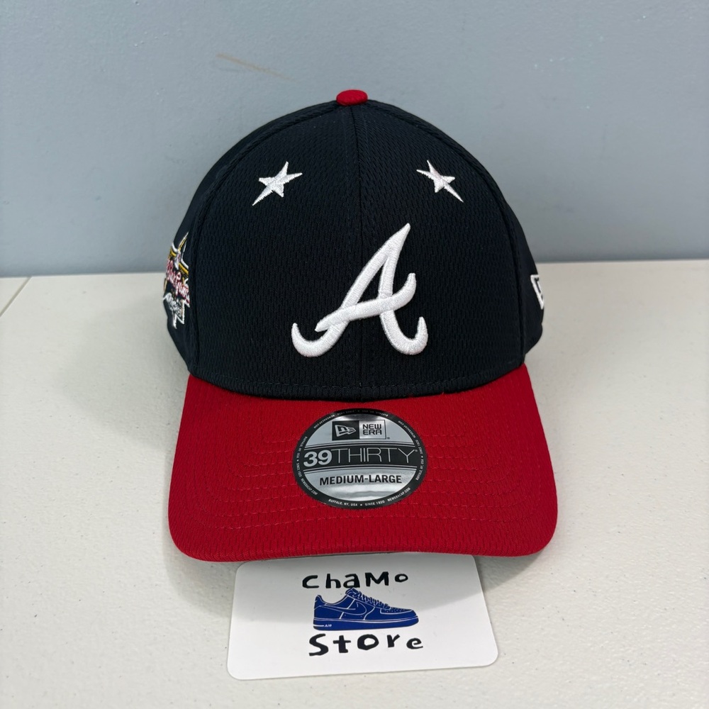 New Era Atlanta Braves MLB All-Star Game Black 39Thirty Adjustable Hat Sz M/L